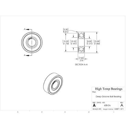 Picture of 8mm 608 Deep Groove Sealed Ball Bearing