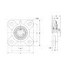 Picture of Narrow Setscrew Locking 4 Bolt Flange