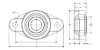 Picture of 2-Bolt Flange HT1000 Carbon Sleeve Bearing