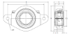 Picture of Split 2-Bolt Flange HT1000 Carbon Sleeve Bearing